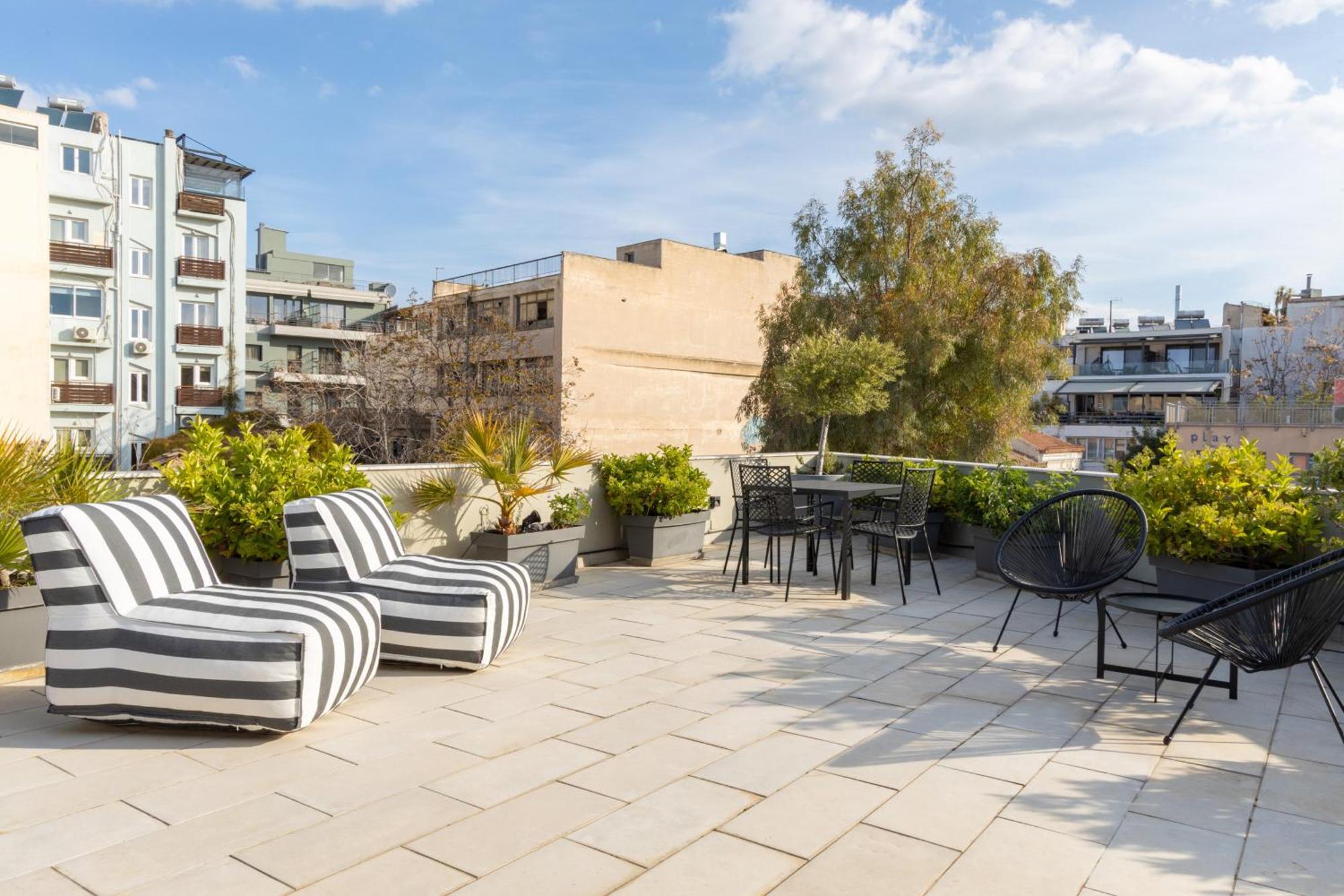 85 Sqm In The Heart Of Athens Shared Rooftop Deck Esterno foto
